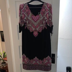 Torrid Black and Pink Paisley Midi Dress